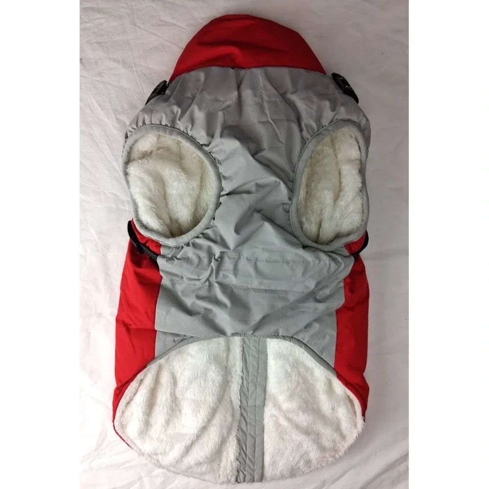 IECOii Dog Sz Large Winter Coat wHarness Built in Waterproof Red Reflective NWT